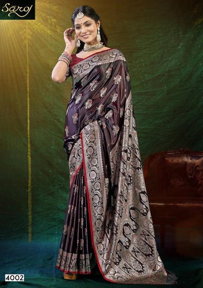 Wonderlook Satin Saroski 4 Saroj Silk Sarees Supplier