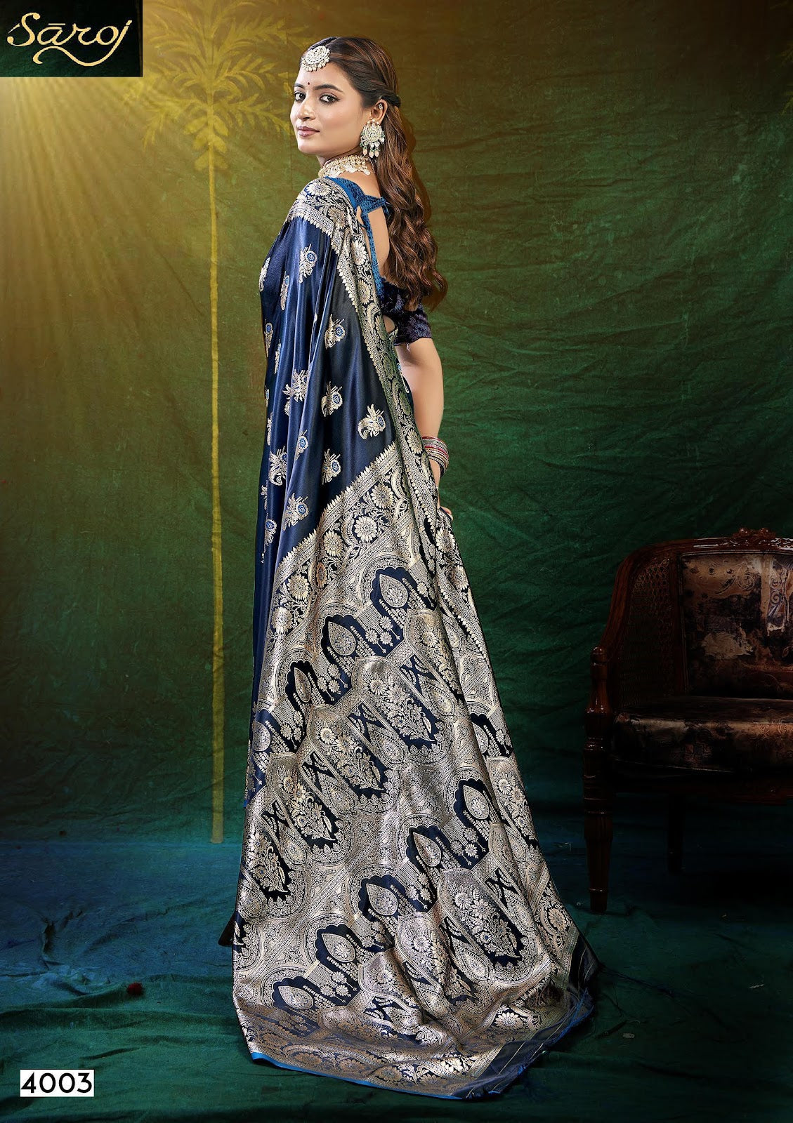 Wonderlook Satin Saroski 4 Saroj Silk Sarees Supplier
