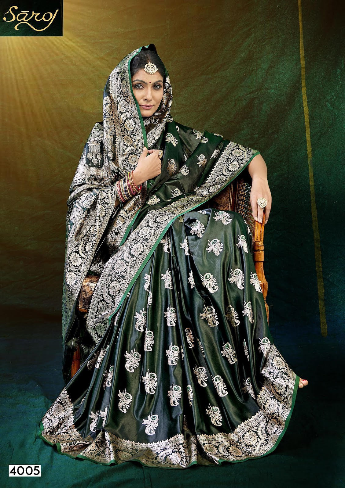 Wonderlook Satin Saroski 4 Saroj Silk Sarees Supplier