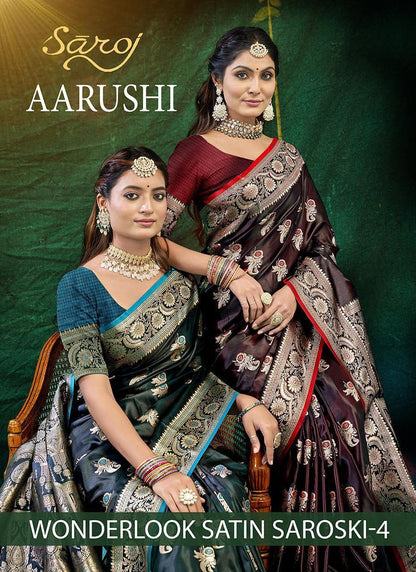 Wonderlook Satin Saroski 4 Saroj Silk Sarees Supplier