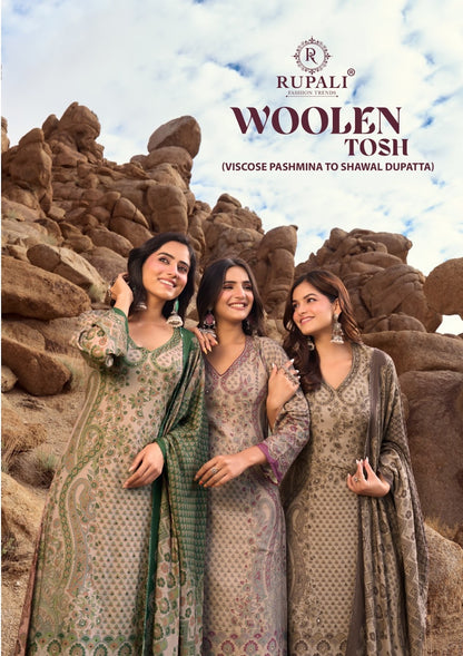 Woolen Tosh Rupali Viscose Pashmina Suits Supplier Gujarat
