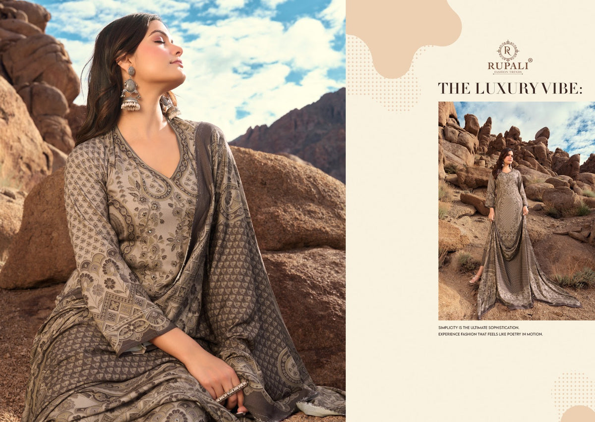 Woolen Tosh Rupali Viscose Pashmina Suits Supplier Gujarat