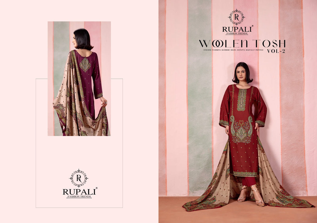 Woolen Tosh Vol 2 Rupali Viscose Pashmina Suits Exporter