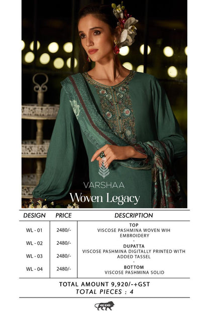 Woven Legacy Varshaa Pashmina Suits Manufacturer Ahmedabad
