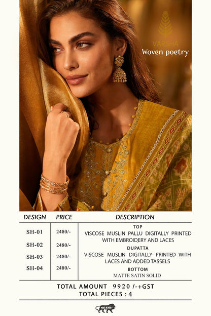 Woven Poetry Varshaa Viscose Muslin Pant Style Suits Wholesale Rate