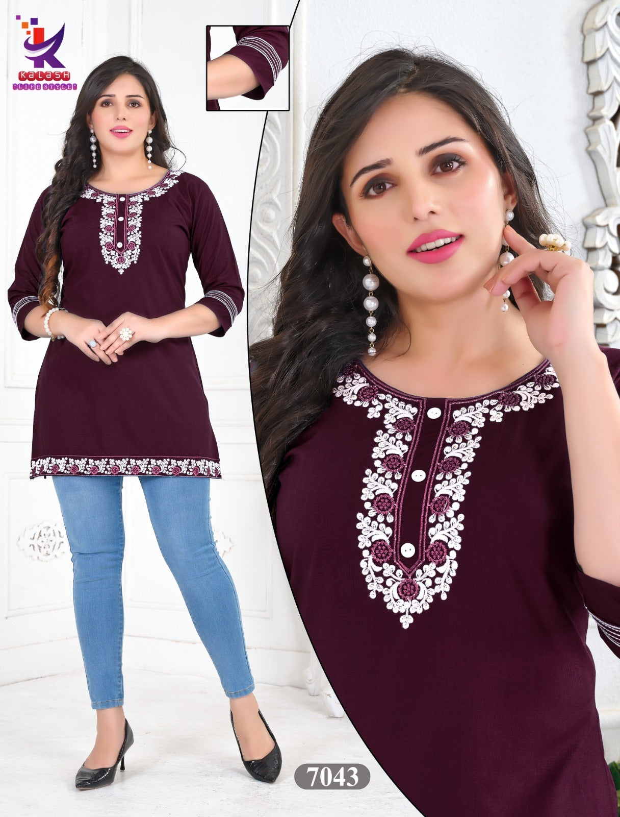 Wow Girl 4 Mlm Kalash Lifestyle Rayon 22Kg Short Kurtis Exporter Gujarat