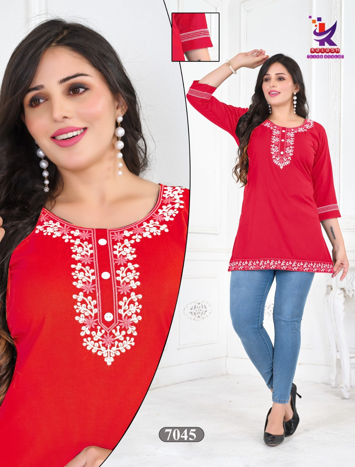 Wow Girl 4 Mlm Kalash Lifestyle Rayon 22Kg Short Kurtis Exporter Gujarat