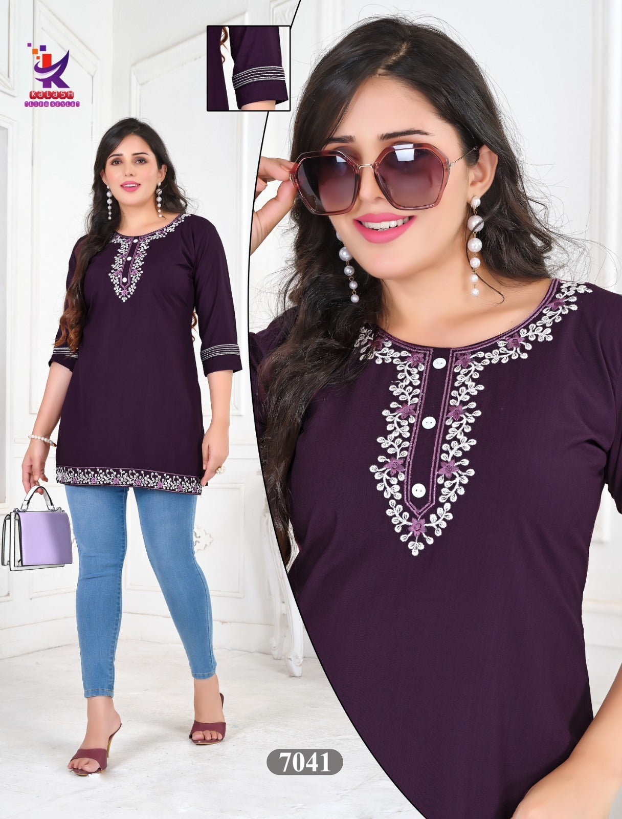 Wow Girl Mlm Kalash Lifestyle Rayon 22Kg Short Kurtis Wholesaler Gujarat