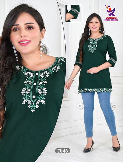 Wow Girl Mlm Kalash Lifestyle Rayon 22Kg Short Kurtis Wholesaler Gujarat