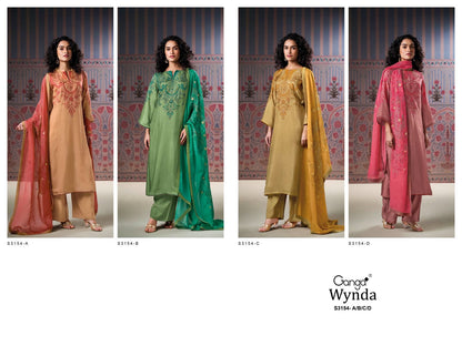 Wynda 3154 Ganga Habutai Silk Plazzo Style Suits Wholesale Rate