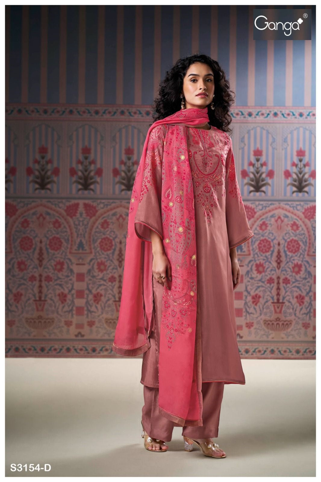 Wynda 3154 Ganga Habutai Silk Plazzo Style Suits Wholesale Rate