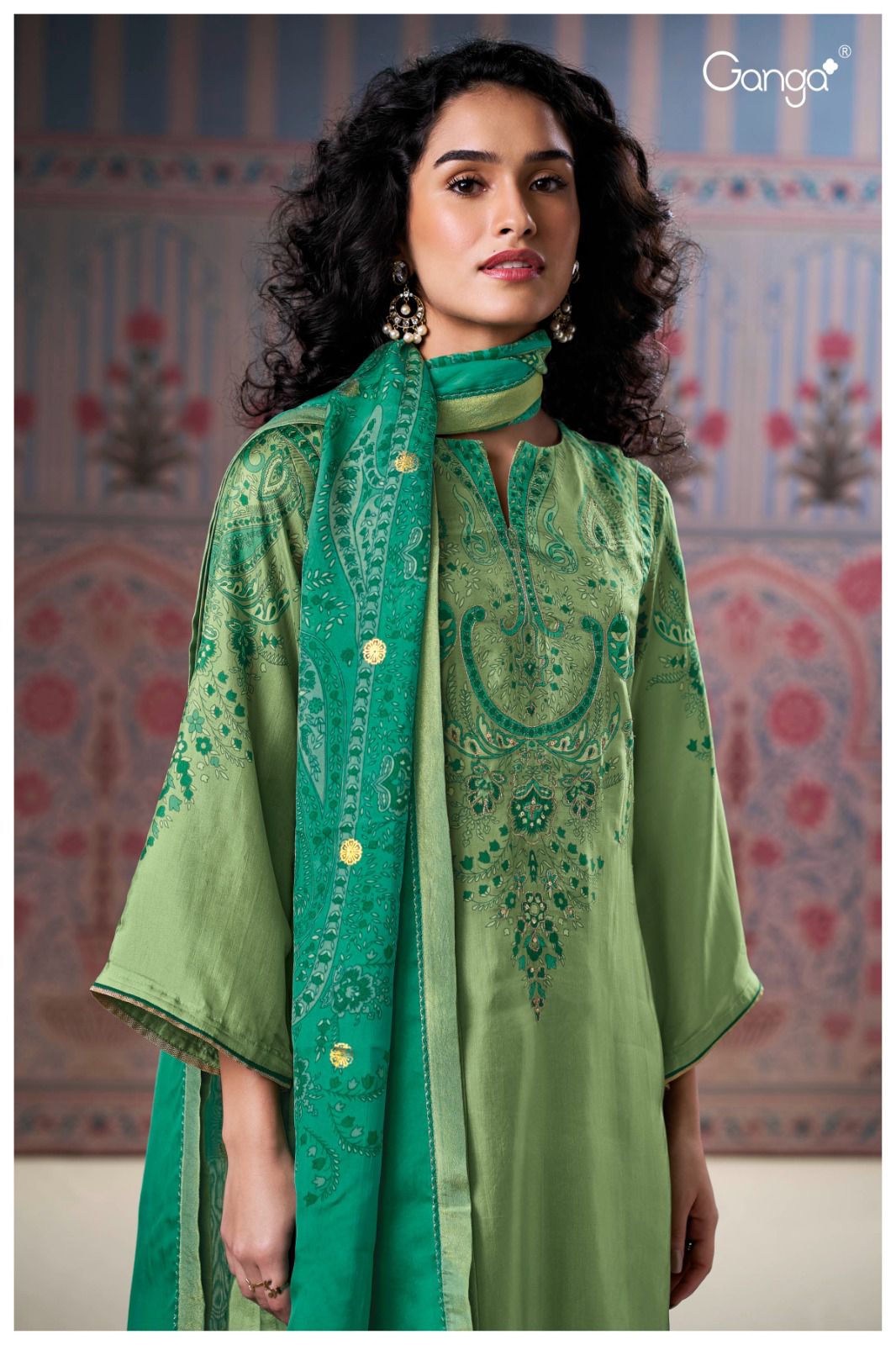 Wynda 3154 Ganga Habutai Silk Plazzo Style Suits Wholesale Rate