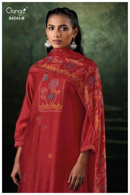 Wynsera 4243 Ganga Pure Bemberg Salwar Suits Supplier Gujarat