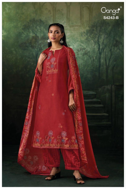 Wynsera 4243 Ganga Pure Bemberg Salwar Suits Supplier Gujarat