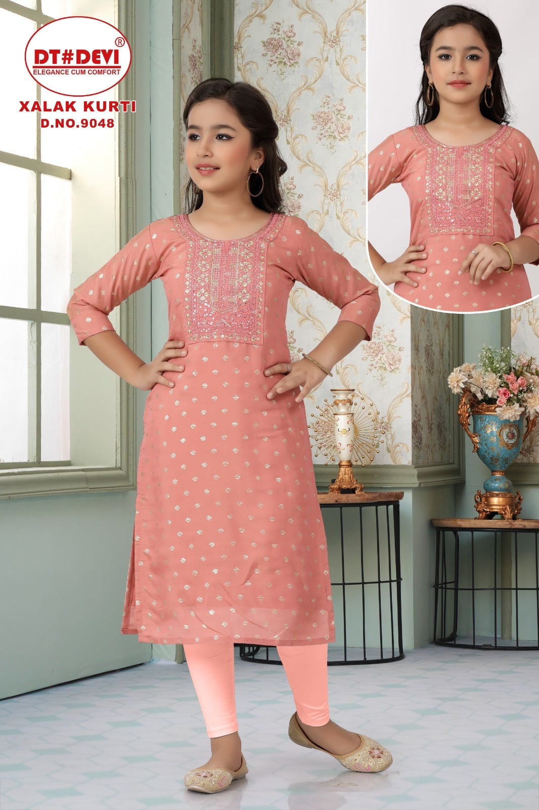 Xalak Dn 9048 Dt Devi Roman Girls Kurti Supplier Ahmedabad