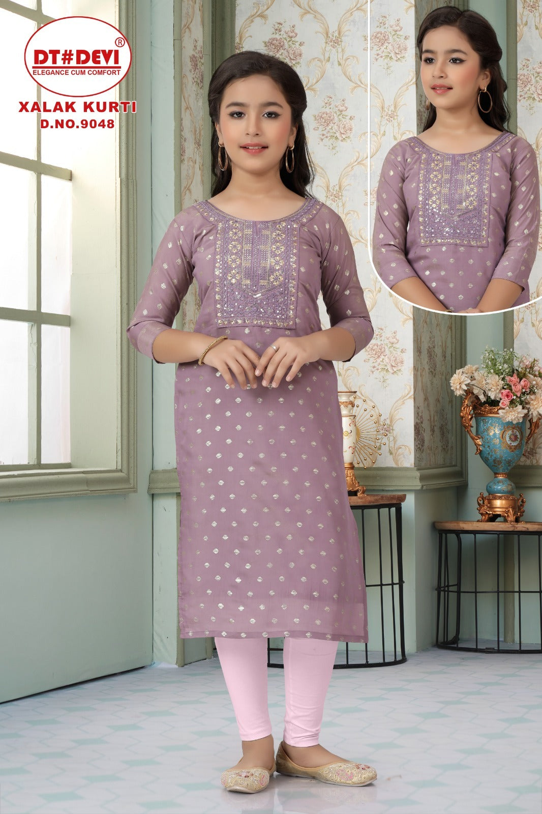 Xalak Dn 9048 Dt Devi Roman Girls Kurti Supplier Ahmedabad