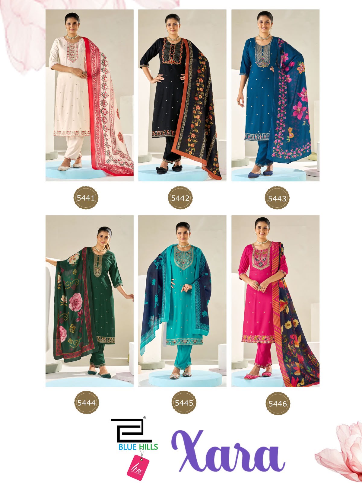 Xara Blue Hills Rayon Readymade Pant Style Suits Supplier Ahmedabad