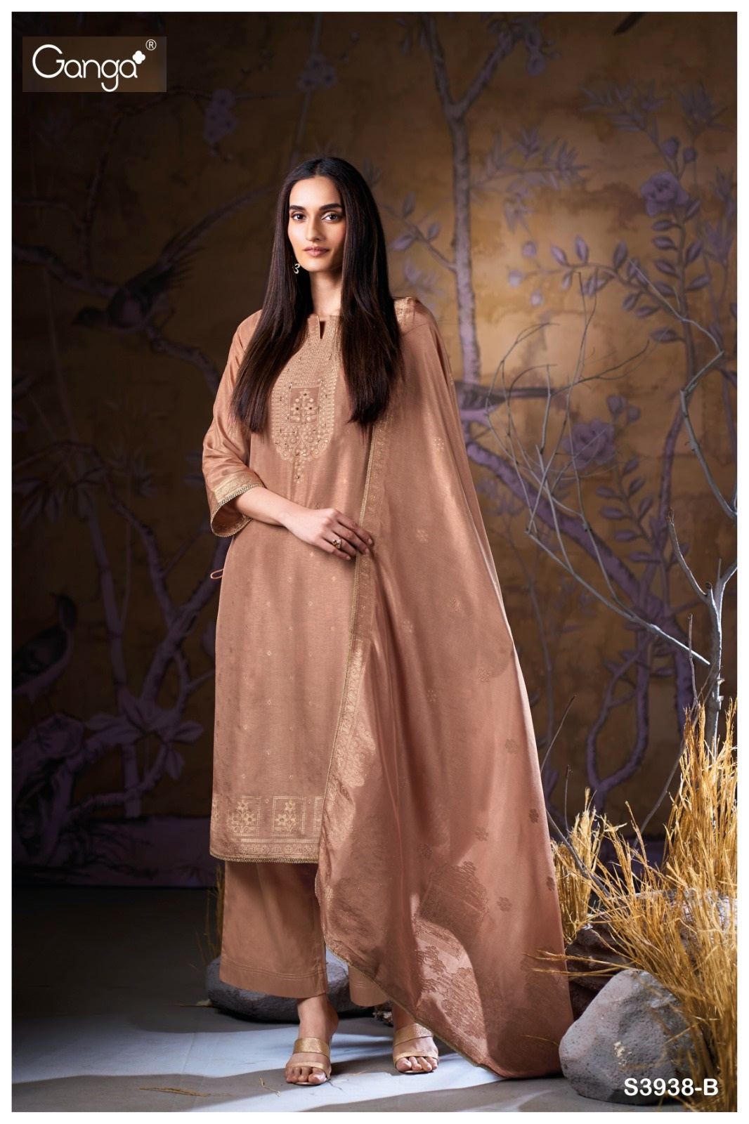 Xenia 3938 Ganga Russian Silk Plazzo Style Suits Exporter Gujarat