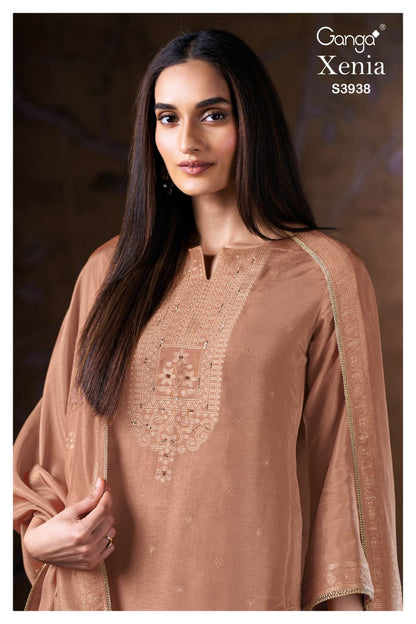 Xenia 3938 Ganga Russian Silk Plazzo Style Suits Exporter Gujarat
