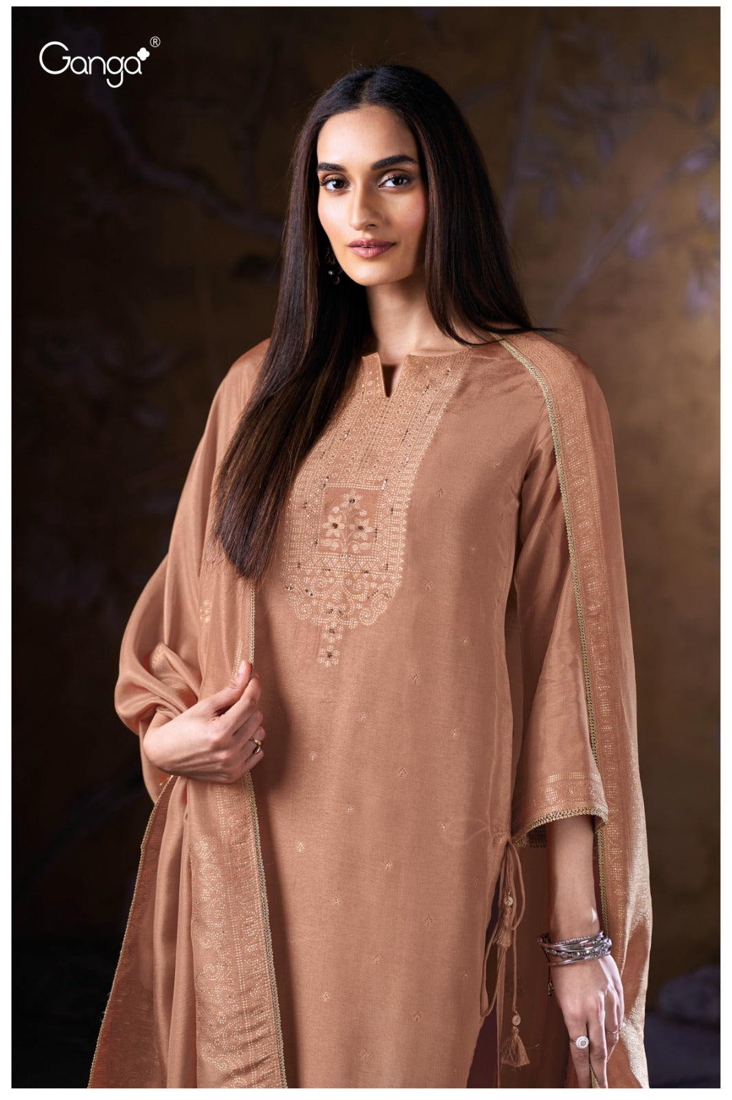 Xenia 3938 Ganga Russian Silk Plazzo Style Suits Exporter Gujarat