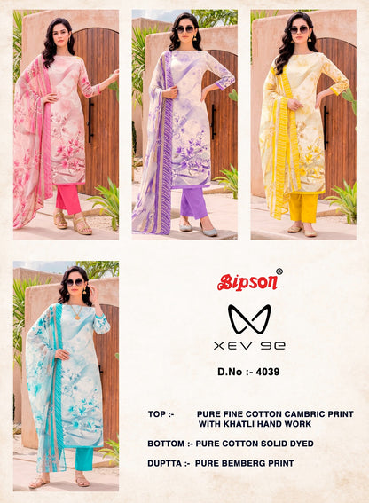 Xev 9E 4039 Bipson Prints Cotton Cambric Pant Style Suits Manufacturer India