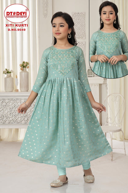 Xiti Dn 9049 Dt Devi Roman Girls Anarkali Kurti Manufacturer Ahmedabad