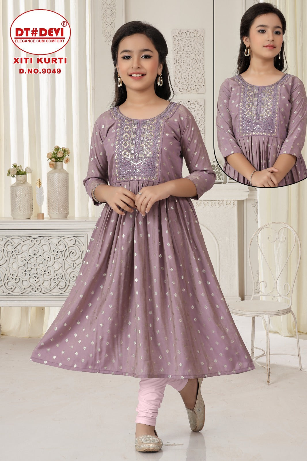 Xiti Dn 9049 Dt Devi Roman Girls Anarkali Kurti Manufacturer Ahmedabad