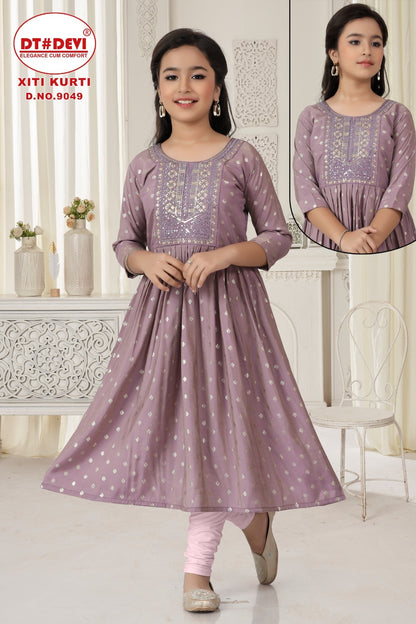 Xiti Dn 9049 Dt Devi Roman Girls Anarkali Kurti Manufacturer Ahmedabad