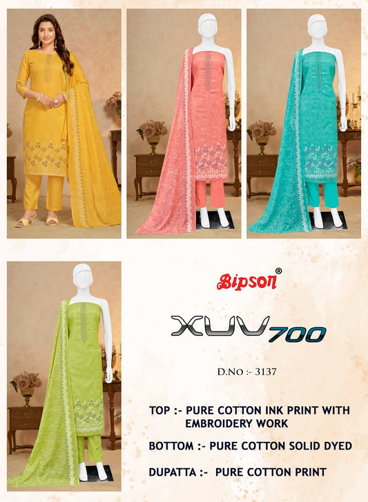 Xuv700 3137 Bipson Prints Pure Cotton Pant Style Suits Manufacturer Gujarat