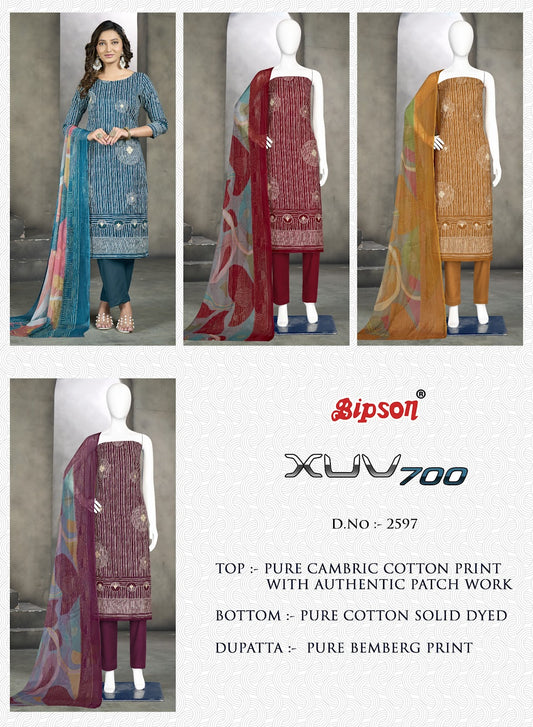 Xuv 2597 Bipson Prints Cambric Cotton Pant Style Suits