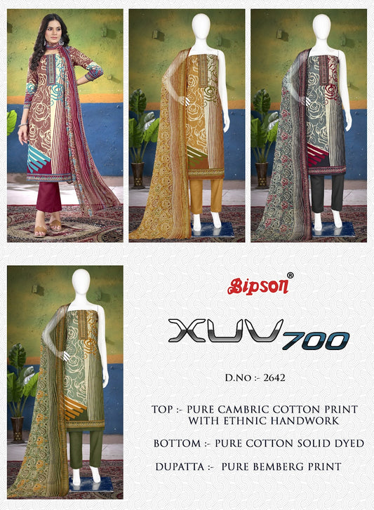 Xuv 700- 2642 Bipson Prints Cambric Cotton Pant Style Suits Exporter Ahmedabad
