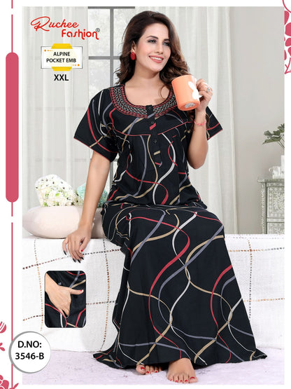 Xxl Alpine Ruchee Fashion Night Gowns Supplier Gujarat