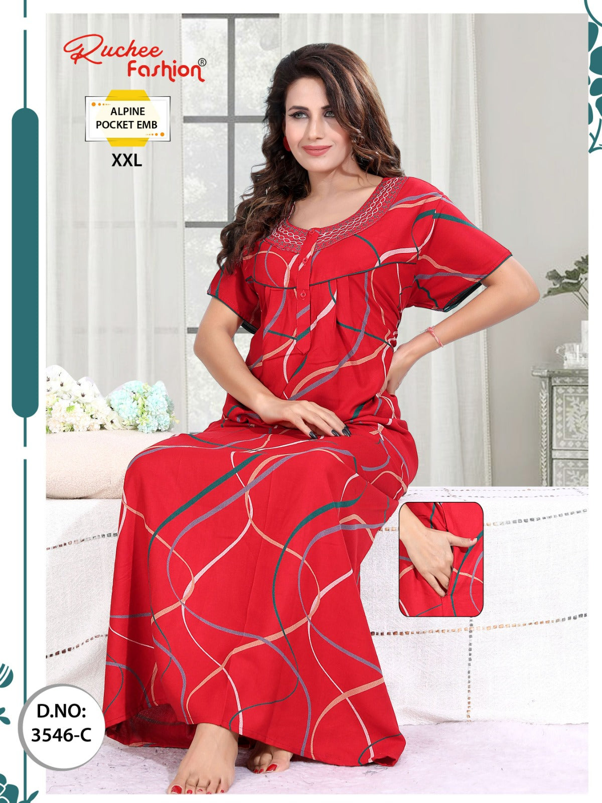 Xxl Alpine Ruchee Fashion Night Gowns Supplier Gujarat