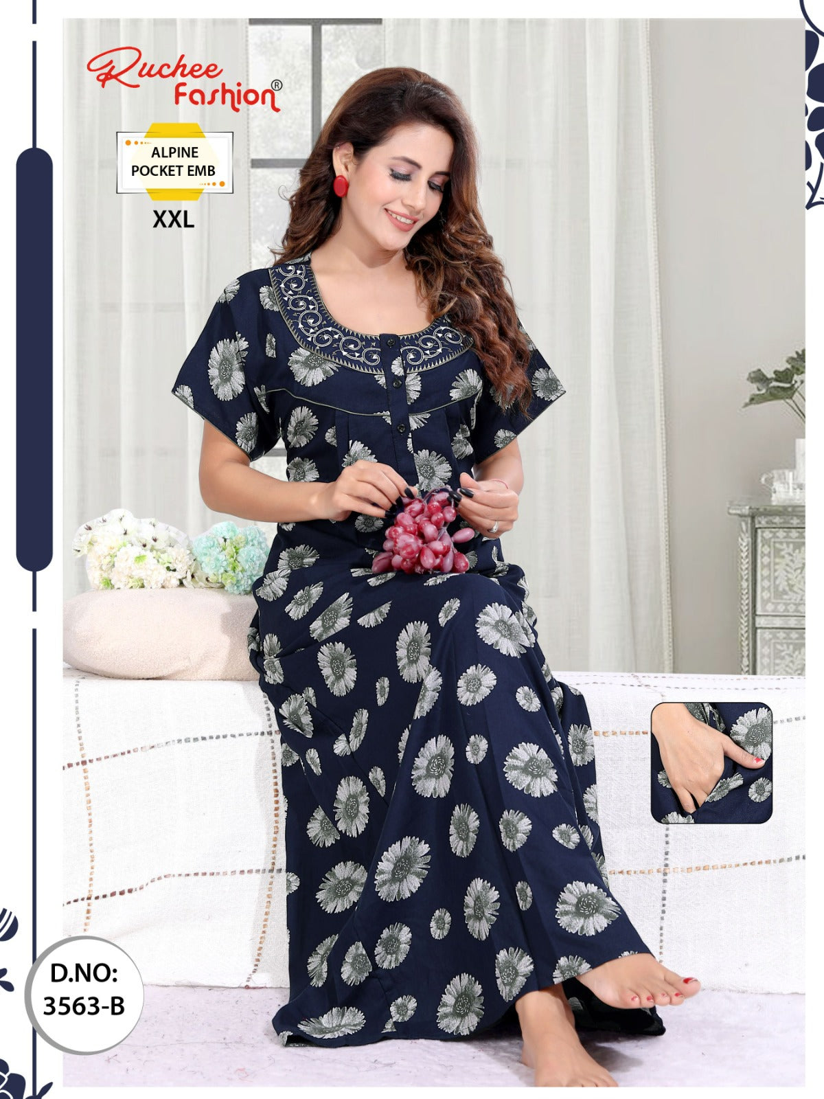 Xxl Alpine Ruchee Fashion Night Gowns Supplier Gujarat