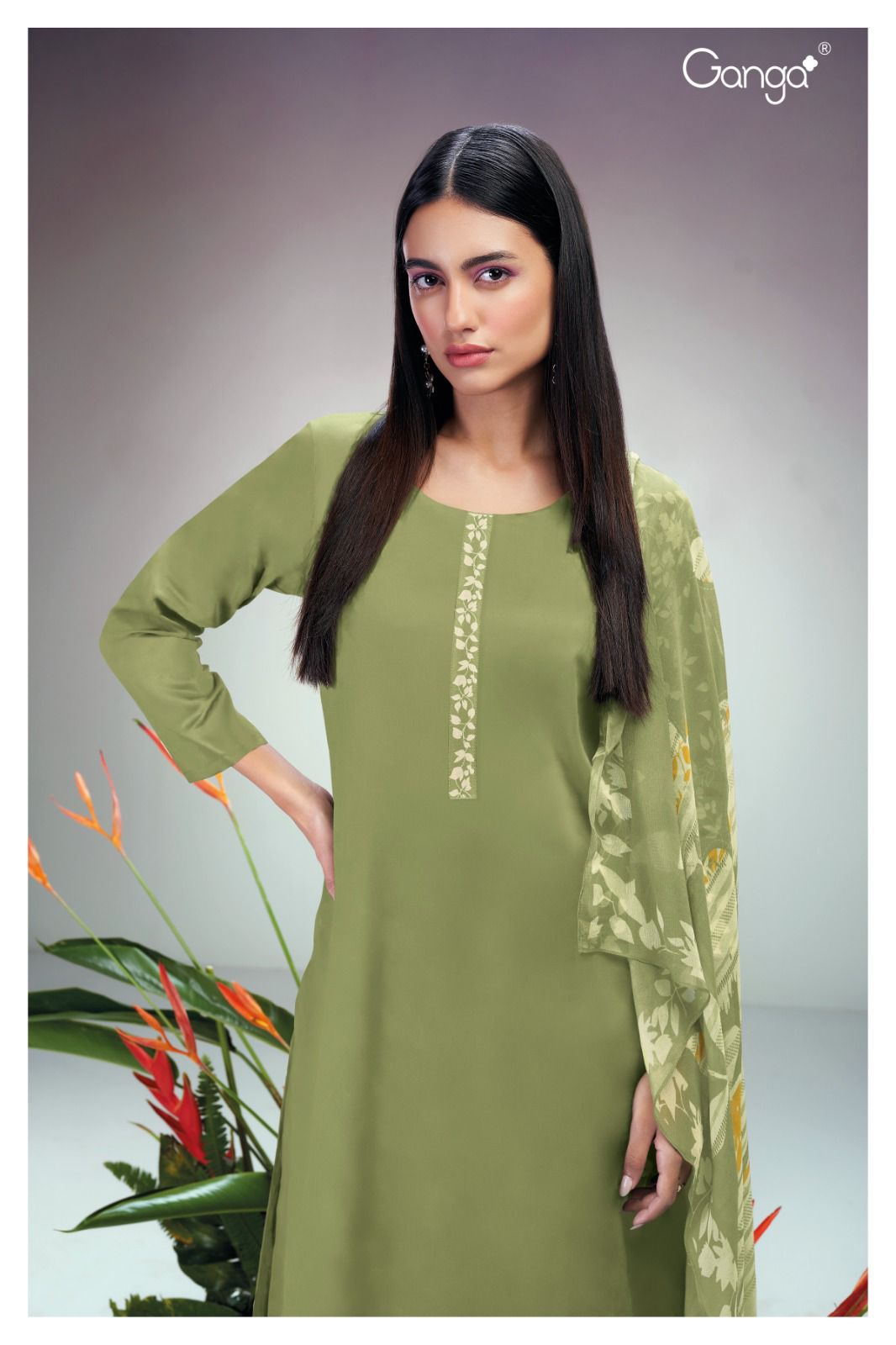 Xyla 2514 Ganga Cotton Silk Plazzo Style Suits Supplier Gujarat