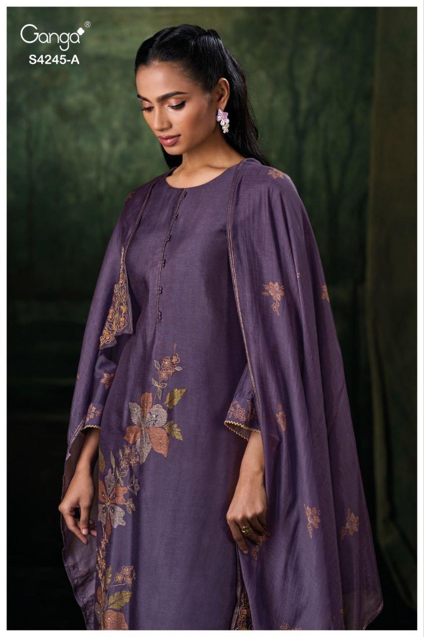 Xylah 4245 Ganga Pure Bemberg Plazzo Style Suits Wholesaler