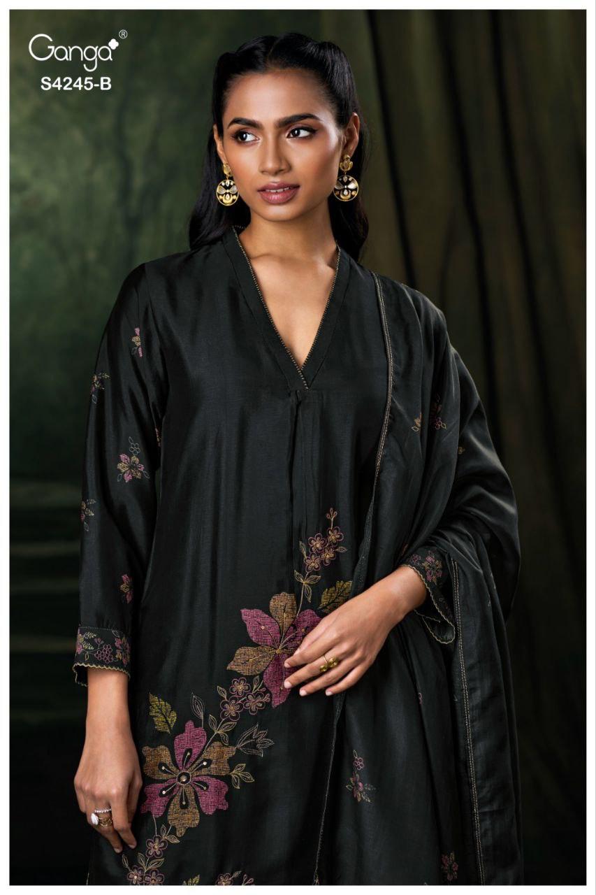 Xylah 4245 Ganga Pure Bemberg Plazzo Style Suits Wholesaler