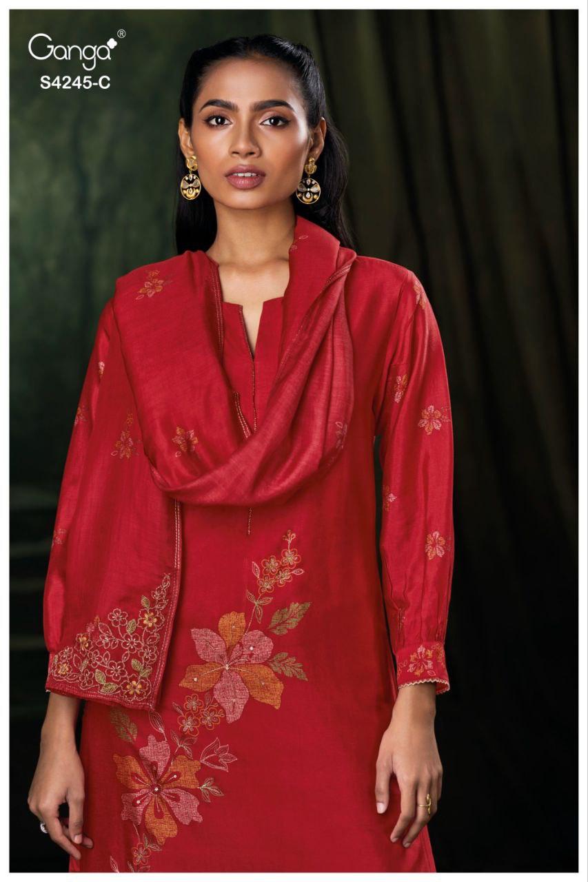 Xylah 4245 Ganga Pure Bemberg Plazzo Style Suits Wholesaler