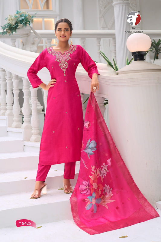 Y 8425 Af Dola Silk Readymade Pant Style Suits Exporter