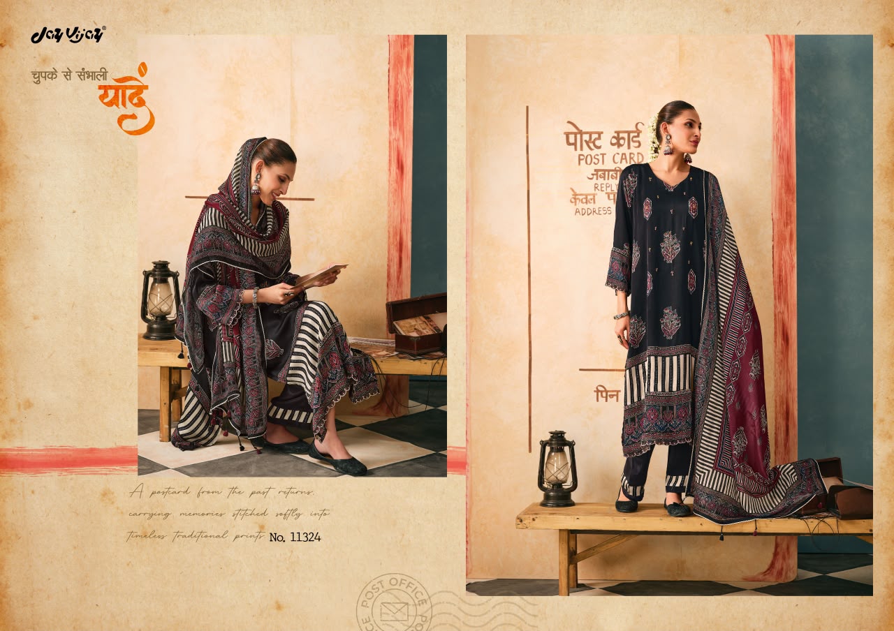 Yaado Ke Dhage Jay Vijay Satin Silk Pant Style Suits Exporter Gujarat