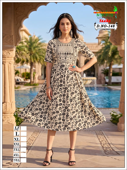 Yaara Kanha Liva Reyon Anarkali Kurtis Wholesale Price