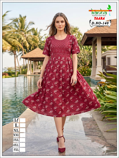 Yaara Kanha Liva Reyon Anarkali Kurtis Wholesale Price