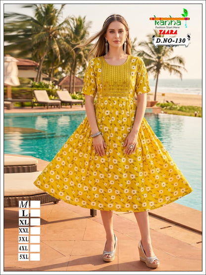 Yaara Kanha Liva Reyon Anarkali Kurtis Wholesale Price