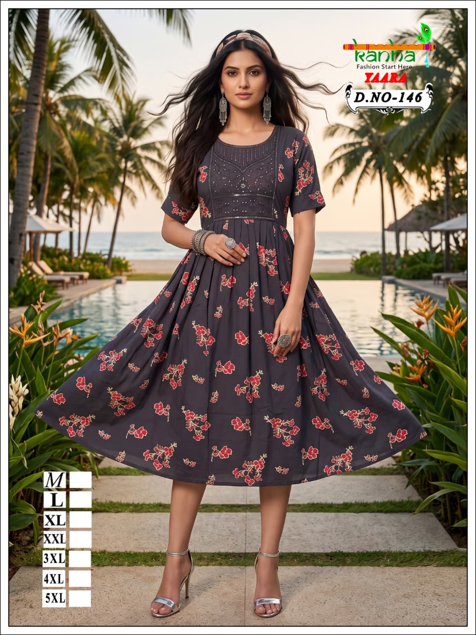 Yaara Kanha Liva Reyon Anarkali Kurtis Wholesale Price