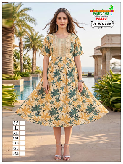 Yaara Kanha Liva Reyon Anarkali Kurtis Wholesale Price