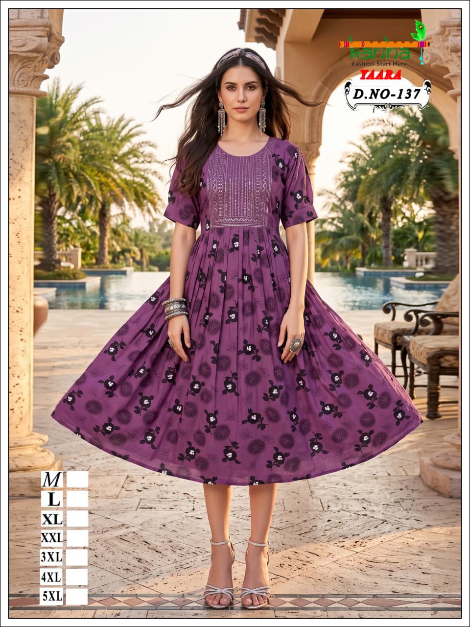 Yaara Kanha Liva Reyon Anarkali Kurtis Wholesale Price