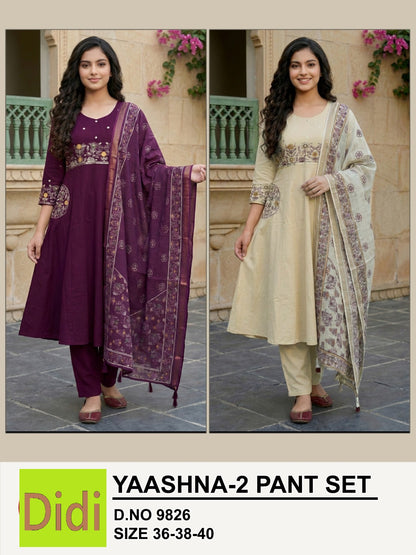 Yaashna 2 Dn 9826 Didi Cotton Girls Readymade Anarkali Suits Wholesaler India