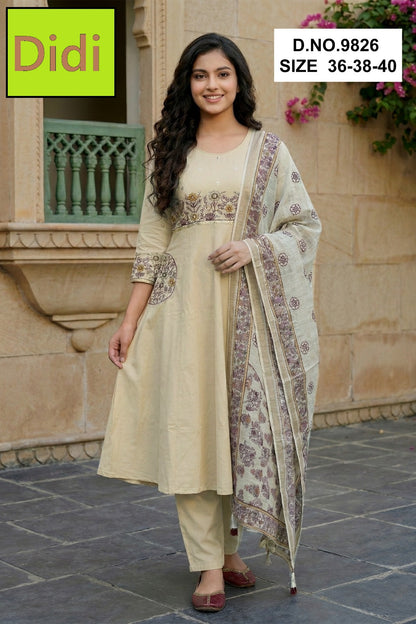 Yaashna 2 Dn 9826 Didi Cotton Girls Readymade Anarkali Suits Wholesaler India