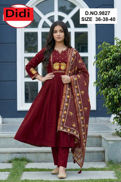 Yaashna 3 Dn 9827 Didi Cotton Girls Readymade Anarkali Suits Exporter India