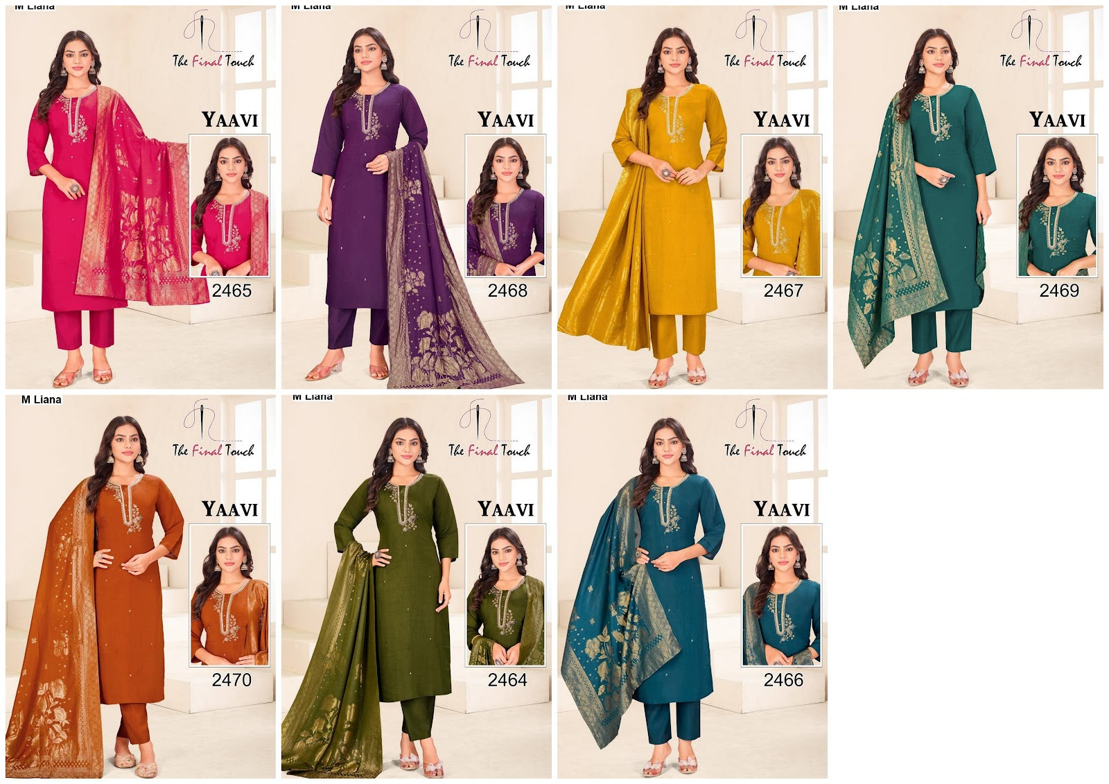 Yaavi M Liana Roman Readymade Pant Style Suits Supplier India